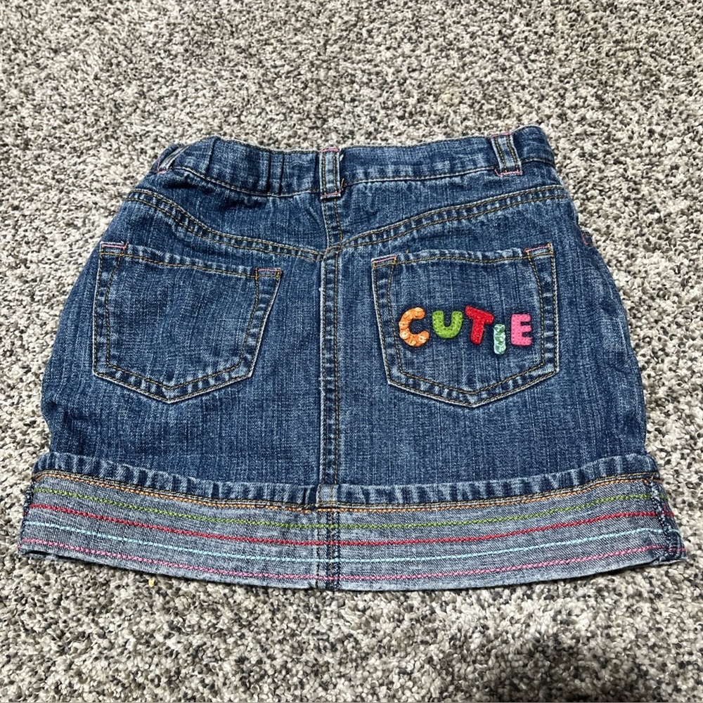 Gymboree Girl’s “Cutie” Denim Skort, Size 4 Adjustable Waist, Y2K